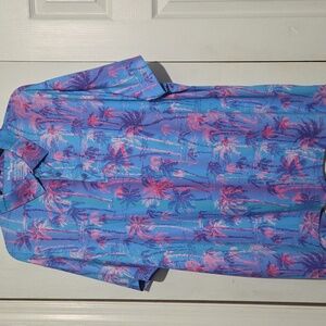 Birdie Bound Blue and Pink Tropical Shirt